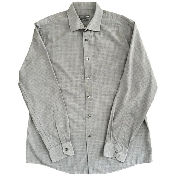Geoffrey Beene Men's Wrinkle-Free Slim Fit Gray Button Down Shirt - Large - Picture 1 of 7